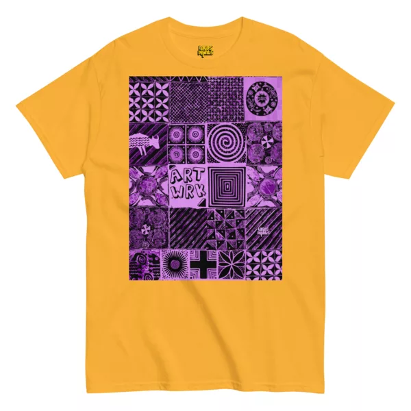 Adire Artwork – Purple Print T-shirt - Image 3