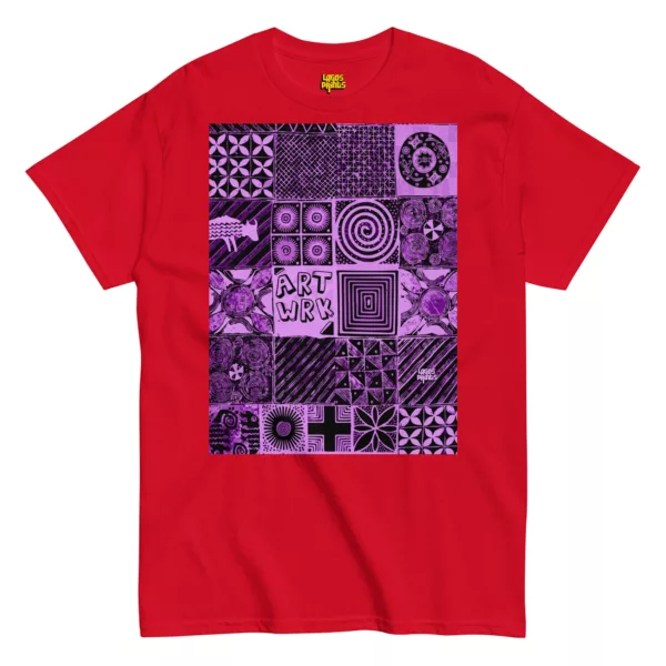 Adire Artwork – Purple Print T-shirt - Image 5