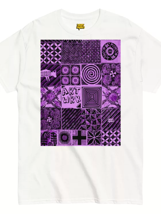 Adire Artwork – Purple Print T-shirt