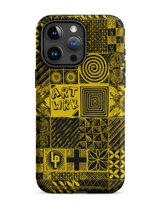 Adire artwork - Tough Case for iPhone - Yellow