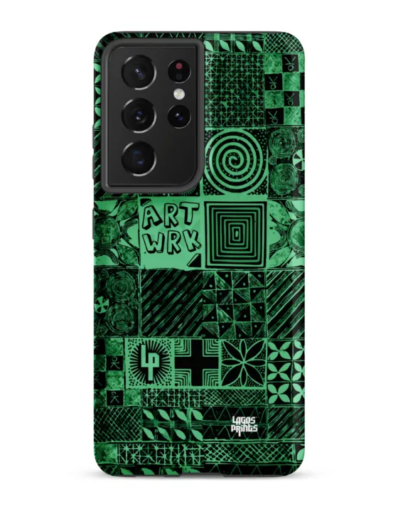 Adire Artwork - Tough case for Samsung - Green