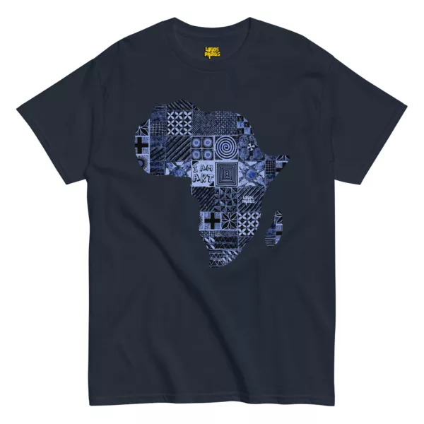 Adire Africa Artwork – Indigo print T-shirt - Image 2