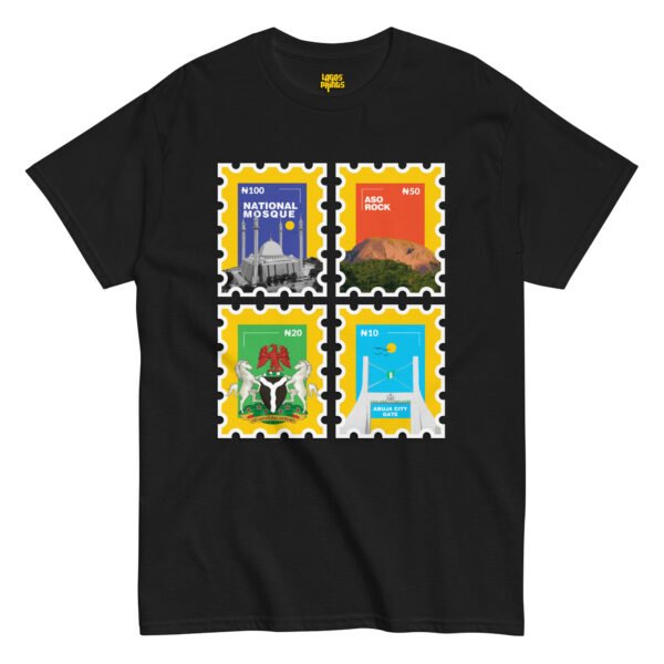Abuja Stamps T-Shirt | Nigerian Culture & Abuja Landmarks T-shirt